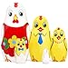 AEVVV Chicken Nesting Dolls Set 5 Pcs - Chicken Kitchen Decor - Wooden Stacking Dolls â€“ Russian Hand Painted Matryoshka Doll