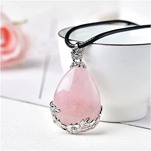 SFJSFIMQ Amethyste Rough Stone 1 PC Bijoux minéral à Cristal Naturel Amethyst Rose Quartz Opale Ornements pendentiels de Chute d'eau for Hommes (Color : Rose Quartz, Size : 1PC)
