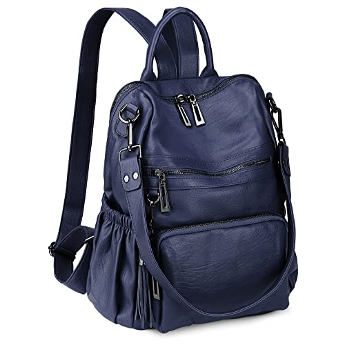Image of Uromee Travel Backpack Purse for Women Vegan Leather Ladies Fashion Tassel Shoulder Bag Convertible