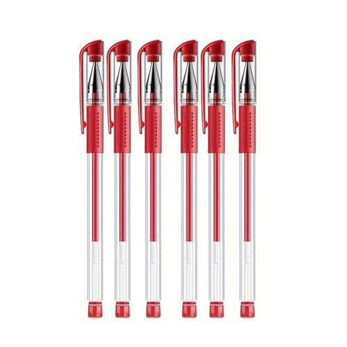 Stylos à encre gel noir rouge bleu en lot de 6 pièces pour l'école et les devoirs