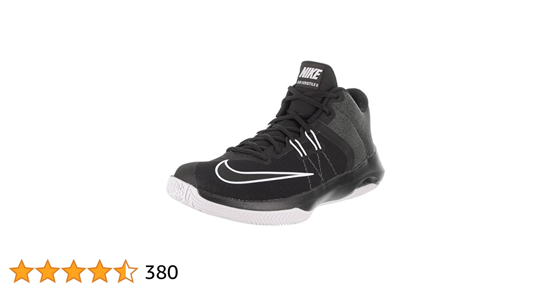 NIKE Men's Air Versitile II Basketball Shoe, Black/White