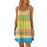 Sommerkleid Damen Strandkleid Knielang Kleid,Summer Kleid Gepunktet,Stufenkleider,Sommerkleid Weiss Elegant,Ballkleid Hellblau,Schwarz Weißes Kleid,Außergewöhnliche Sommerkleider