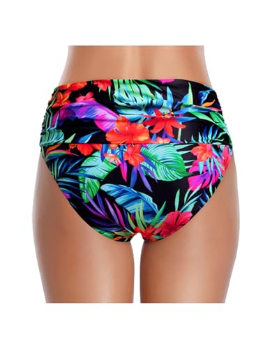 Image of Tempt Me Women's High Waisted Bikini Bottom Tummy Control Ruched Bathing Suit Swim Bottom