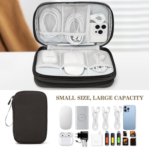 Image of FYY Electronic Organizer, Large Travel Cable Organizer Bag Pouch Electronic Accessories Carry Case Portable Waterproof Double Layers All-in-One Storage Bag for Cable, Cord, Charger, Phone, Coffee