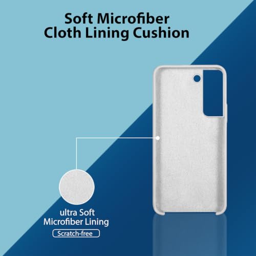Image of LIRAMARK Liquid Silicone Soft Back Cover Case for Samsung Galaxy S21 Plus (White)