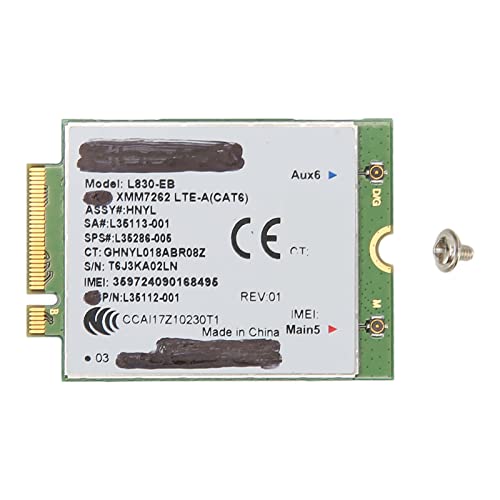 ASHATA Tarjeta de Red de Módulo L830 EB 4G, Tarjeta de Red Inalámbrica M.2 para HP 640 650 G5 840 846 850 G6 X360 830 4G LTE Adaptadores de Módulo de Tarjeta de Red 300Mbps para...