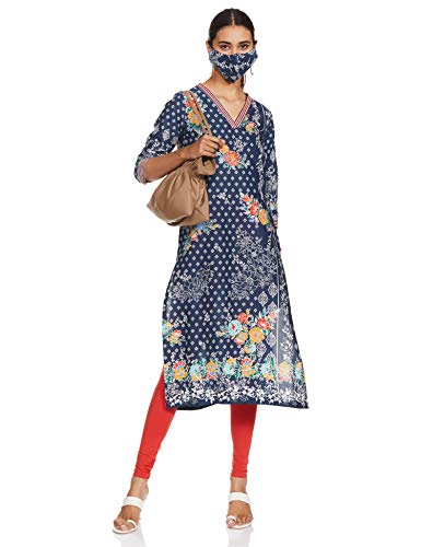 Image of BIBA Women Cotton Straight Printed Kurta