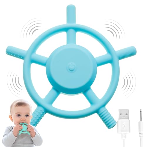 TalkTools Rechargeable Sensory Teether Gentle Pulsing Oral Motor Support Therapist-Designed Sensory Tool - Cotton Candy Color