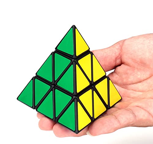 Ginfh Magic Pyramid Stickerless Speed Cube Triangle Cube Puzzle 3X3 (Sticker Side) #TOP29