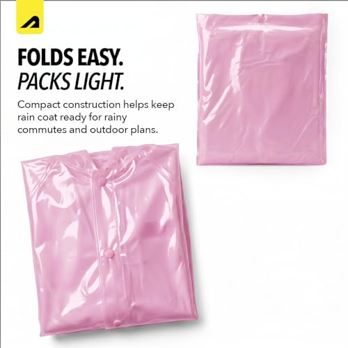 Image of Boldfit Raincoat for Kids Smart Back Long Raincoat with Hood Waterproof Rain Coat for Boys & Girls Lightweight School Poncho Jacket with Pockets & Buttons
