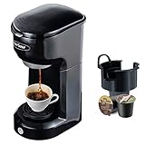 Single Serve Coffee Maker Coffee Brewer Compatible with K-Cup Single Cup Capsule with 6 to 14oz Reservoir, Mini Size, KMC202, Black