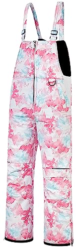 Image of CREATMO US Girl's Snow Bibs Kids Ski Pants Waterproof Insulated Winter Overalls
