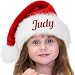 plversi Personalised Santa Christmas Hats, Custom Plush Xmas Holiday Santa Claus Hat for Christmas Party Supplies