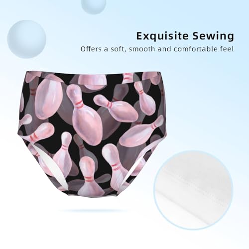 Watercolor Bowling Pins Girls' Underwear Soft Cotton Little Girls Panties Comfort Briefs2