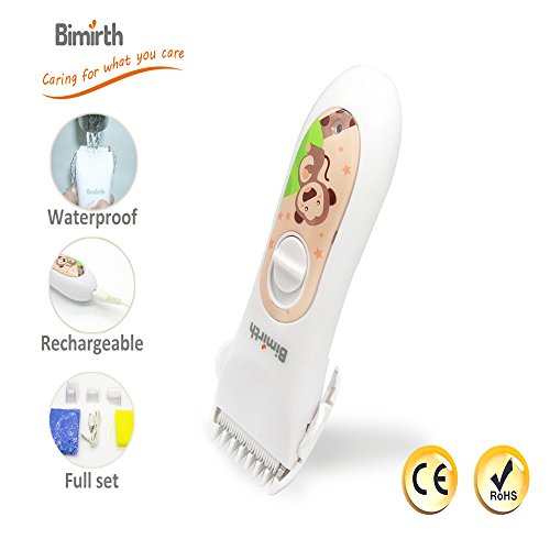 Bimirth Tondeuse pour enfant Kit de coiffure pour bébé Imperméable Rechargeable silencieuse CE et RoHS