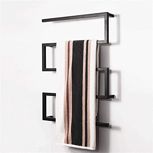 LUNEZY Heated Towel Rail Rails Towel Warmer,Towel Warmer, Electric Heated Towel Rack 304 Stainless Steel with Square Bars Towel Dryer for Bathroom Kitchen Hotel Bathroom Accessories (Expo