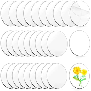 30 Pieces Clear Acrylic Circles,Zzbakress Round Acrylic Blanks Acrylic Discs Round,Acrylic Sheet Blank for Easter Halloween Christmas Ornament DIY Craft (2 Inch)
