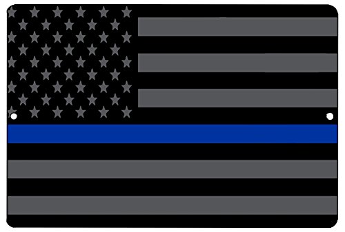 Blue Lives Matter Flag Metal Tin Sign Wall Décor
