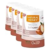 Natural Honey, Soft Care Antitranspirante con Argan, Desodorante Roll On Sin Alcohol, 48H de Protección Suave Contra los Malos Olores, Fórmula Anti Manchas, Fragancia con Extractos Naturales, 50 ml