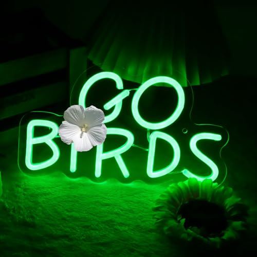 Hroavan Go Neon Fly Bird Sign Sports Cheer Neon for Eagles Wall Decor for Man Cave Mans Room Club Game Room Birthday Party Gifts for Football Fans Teens