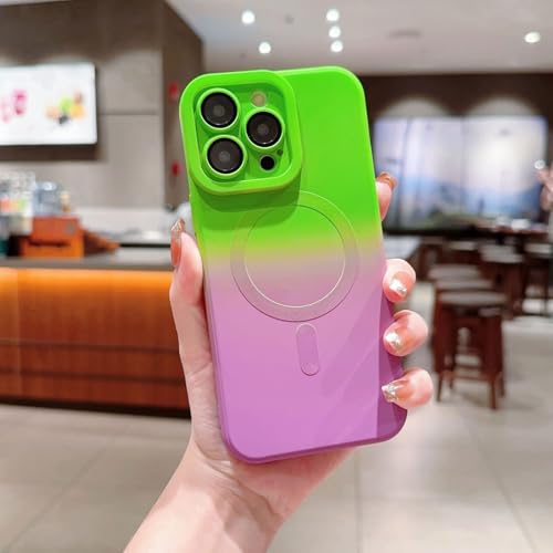 Coque iPhone 15 silicone mag pour recharge sans fil verte