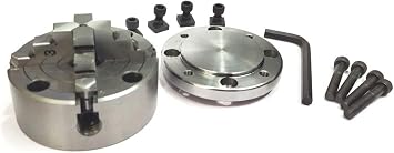 80 mm 4 Jaws Independent Dog chuck M14 x 1 Unimat Thread-Lathe with Back Plate & T-nuts for Rotary Table Milling and Engineering Tools