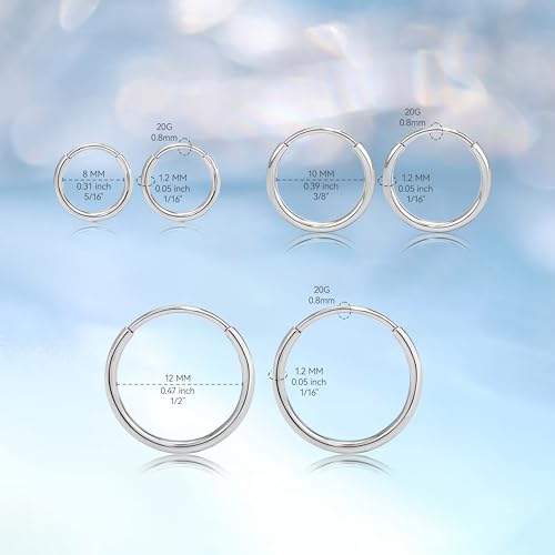 Limerencia G23 Titanium Slim Huggie Hoop Earrings, Hypoallergenic F136 Implant Grade Pure Titanium for Sensitive Ears4