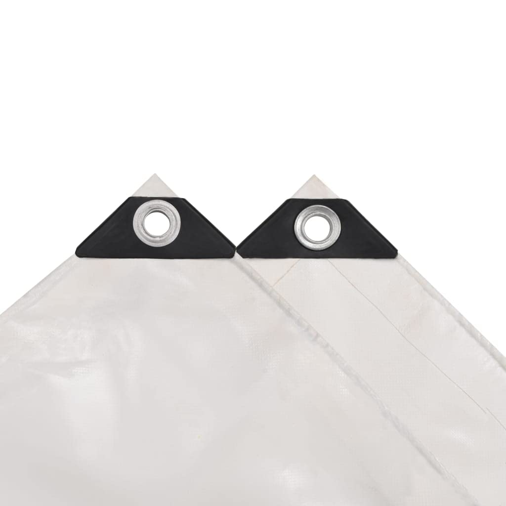 Telone di copertura, 650 g/m², bianco, 3 x 5 m, con occhielli, antistrappo, impermeabile, resistente ai raggi UV, resistente alle intemperie, come telone protettivo per giardino, campeggio