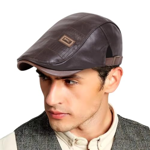 Boina Italiana Masculina em Couro Sintético Clássico Confortável e Elegante para Todas as Ocasiões C