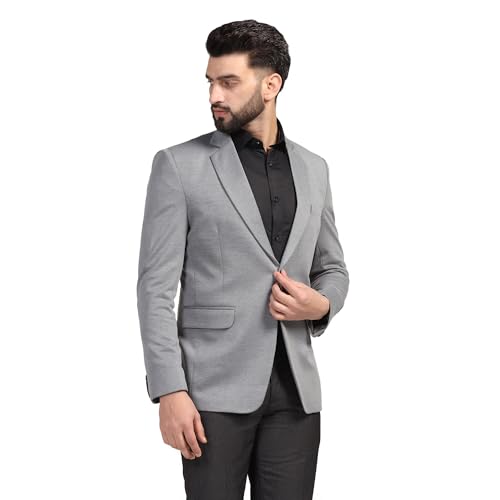 Image of TAHVO Men Blazer Lycra Fabric Slim Fit Single Breasted Blazer