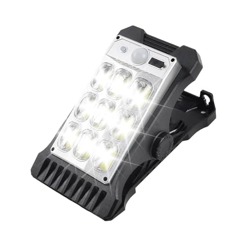 Lámpara de canalón exterior solar con pinza y sensor de movimiento
