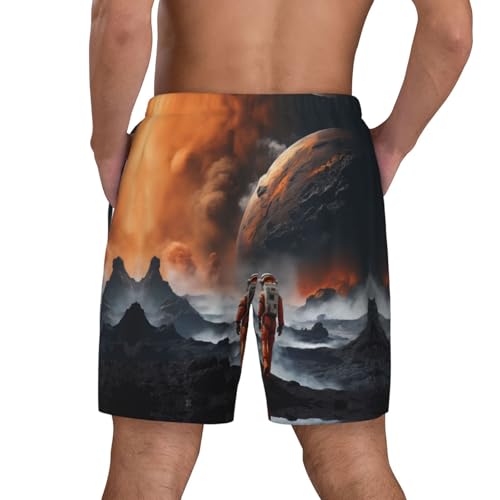 Space Print Men Stylish Functionality Swim Trunks Breathable Beach Shorts Surfing Gym Fishing4