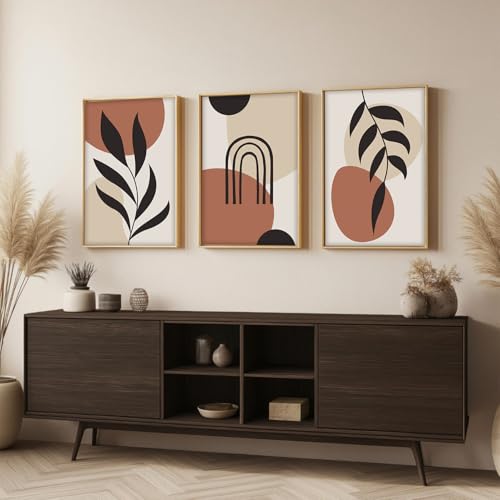 Image of BANGERZ Wall Art Painting Boho Artwork Living Room and Bedroom Frames Decor, Office and Framed Hotel Decoration Big Size Set of 3 (Artwork 2, 13x19 inch)