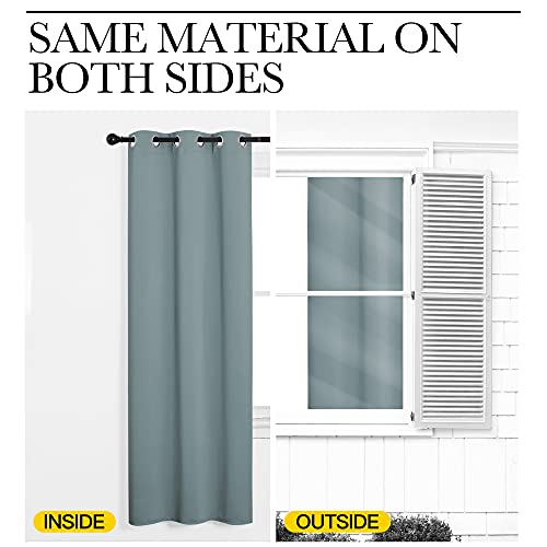 Image of NICETOWN Home Decoration Window Treatment Curtains and Drapes, Thermal Insulated Solid Grommet Blackout Curtains /Drapes /Panels for Living Room Bedroom (Stormy Sea, 2 Panels, W42'' by L63'')
