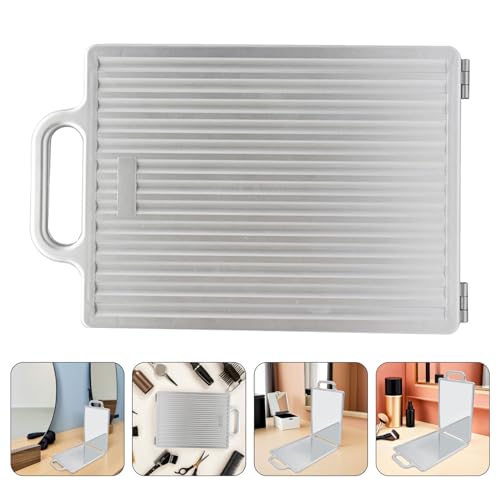 Miroir de coiffure portable argenté double face haute définition - 8