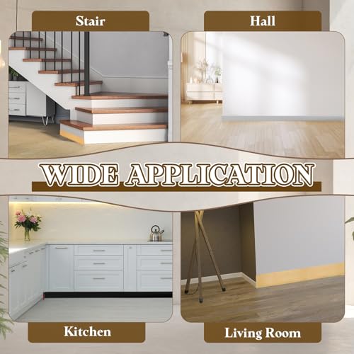 Moldura de vinilo flexible autoadhesiva nogal negro para base de pared 7