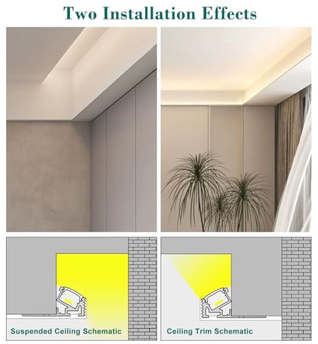 Moulure de Plafond LED eclairage indirect 38 pour corniche 7,5m