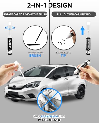EVOOOR Platinum White Pearl(NH-883P) Touch Up Paint Compatible with Honda Exact Match 2 in 1 Touch up Paint for Chips and Nicks Repair with 2pcs Disposable Ultra-fine Applicator