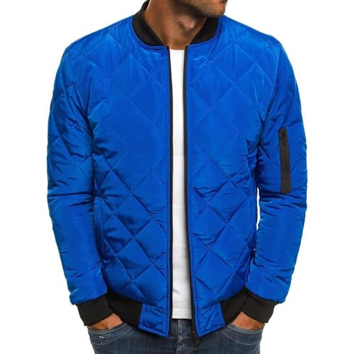 Image of Quilted Bomber Jacket Mens Bomber Jackets Diamond Winter Fall Coats
