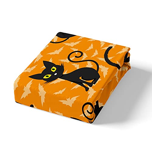 Erosebridal Black Cat Duvet Cover Halloween Decor Bedding Set For Child Girls Youth, Halloween Decorations Comforter Cover Abstract Bat Shadows Pattern Backdrop Halloween Decorations Full Size #TOP3