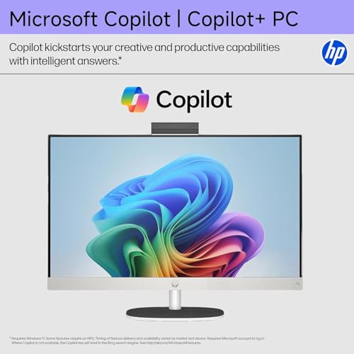 Image of HP 27 inch All-in-One Touchscreen Desktop Computer, AMD Ryzen AI 7 350 (8-Core, Up to 5 GHz), 64 GB DDR5-5600 MHz, 4 TB NVMe SSD, FHD IPS Display, Copilot+ PC, Wi-Fi 6 & BT 5.4, Win 11 Pro, Accessories