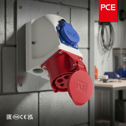 CEE-COMBO puszka IP44, szara, 32 A, 230 V, 5-biegunowa