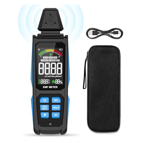 Détecteur EMF uT mG V m pW cm2 triple mesure pour inspections