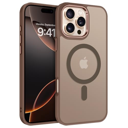 Image of BENTOBEN for iPhone 16 Pro Case [Compatible with Magsafe] Magnetic Matte Phone Case Translucent Slim Shockproof Women Men Protective Cover Cases for iPhone 16 Pro 6.3 inch, Desert Titanium