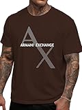 Mens Graphic Tees Letter Print T-Shirt Casual Crewneck Top Short Sleeve Streetwear Men (US, Alpha, 3X-Large, Regular, Regular, Dark Brown)