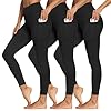 Paquete de 3 leggings con bolsillos para mujer, pantalones de yoga suaves de cintura alta con control de abdomen