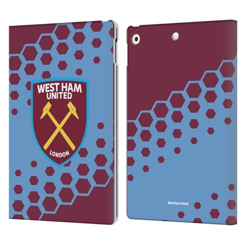 Étui portefeuille West Ham United FC pour iPad 10.2 avec protection hexagonale en cuir
