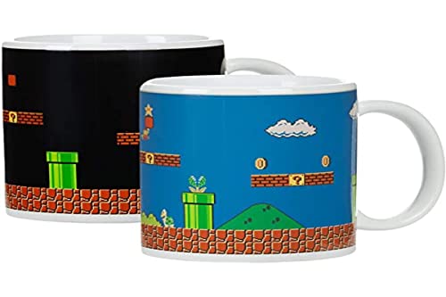 Nintendo PP2927NN Taza Cambio al Calor Super Mario Bros, Cerámica, Multi, 1 Unidad (Paquete de 1)