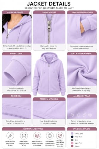 Image of ADBUCKS Women's Cotton Winter Jacket Sweatshirts Casual Drawstring Clothes Zip Up Hoodie With Front Pocket Ii Womens Hoodies Ii Womens Jacket Ii Winter Sweater Hoodie For Women & Girls