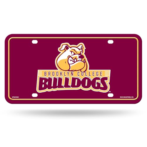 Rico Industries NCAA Brooklyn Bulldogs Metal Auto Tag 6" x 12" - Great for Truck/Car/SUV